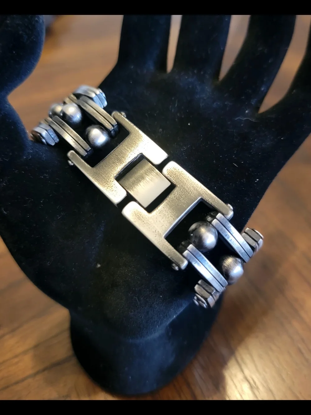 Men's Black Stainless Steel Link Bracelet